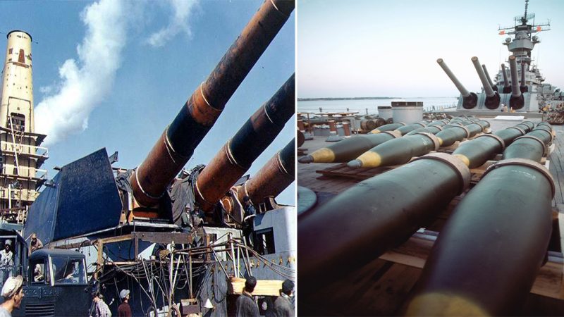 The Mighty 16-Inch Gun Projectiles Aboard Battleship New Jersey (1953)