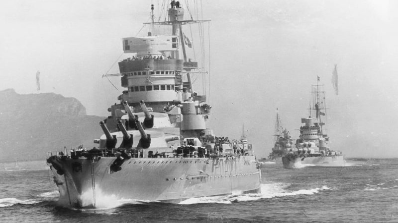 Majestic Formation: Conte di Cavour and Giulio Cesare Leading Warships in 1938 Maneuvers