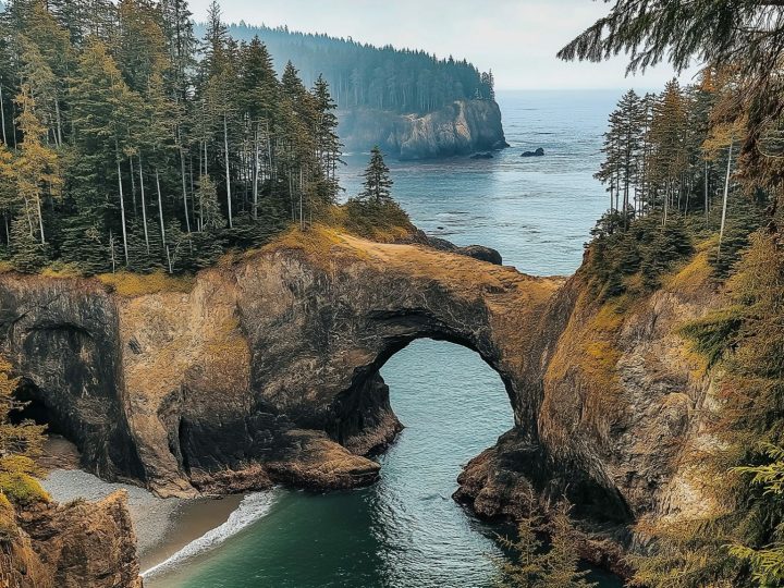 Exploring Natural Bridges in Brookings, Oregon